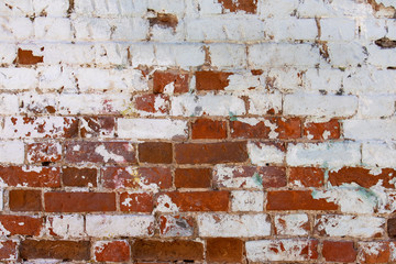 Old grunge brick white wall background