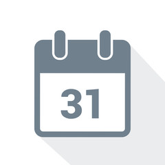 simple calendar icon 31 on white background vector illustration EPS10