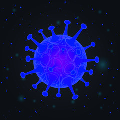 Corona virus Icon with  Prohibit Sign, 2019-nCoV Novel Corona virus Bacteria.No Infection and Stop Corona virus Concept.Dangerous Corona virus Cell in China, Wuhan/USA/Italy/Spain.Isolated Vector Icon