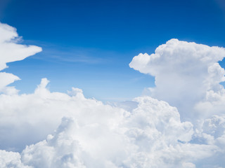 Naklejka na ściany i meble View of blue sky background with white cloud