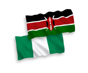 Flags of Kenya and Nigeria on a white background