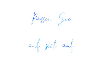 inscription take care of yourself to Low Poly in Deutsch