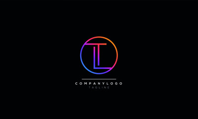 TL LT T L Letter Logo Alphabet Design Template Vector