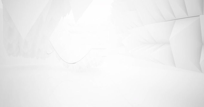Architectural background.Abstract white interior. 3D animation and rendering.