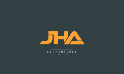 JHA J H A Letter Logo Alphabet Design Template Vector