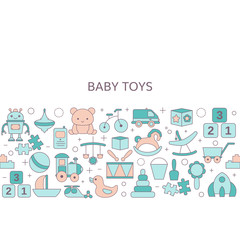 Background with baby toy icons