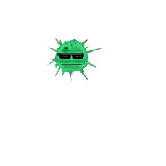 cool coronavirus with glasses molecule green illustration picture sticker