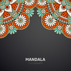luxury mandala dark design background