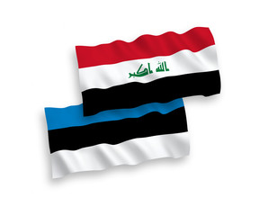 Flags of Iraq and Estonia on a white background
