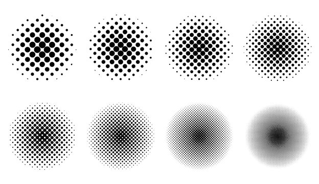 Halftone Set Placed on a white background Can expand, vector.