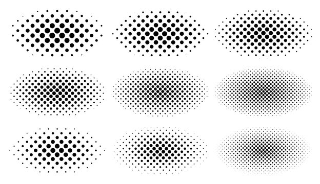 Halftone Set Placed on a white background Can expand, vector.