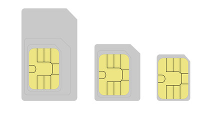 Different types of sim phones, vector.