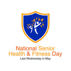 Vector illustration on the theme of National Senior Health and fitness day observed each year on last Wednesday in May.