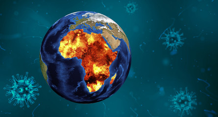 World pandemic of coronavirus, Africa is burning © staraldo