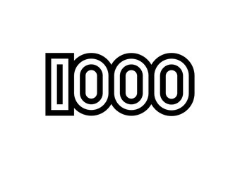 Number 1000 vector icon design
