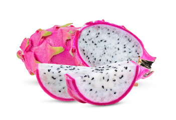 dragon fruit on white background