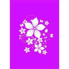 Pink abstract floral background with flowers