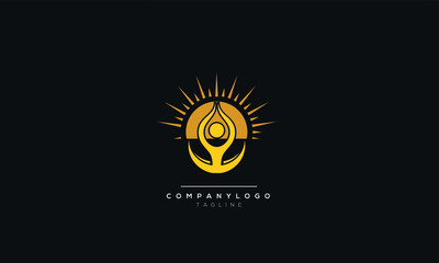 An abstract yoga logo design template