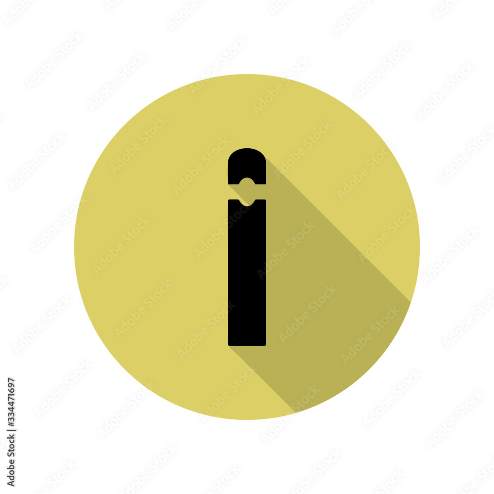 Aufkleber needle hole long shadow icon. simple glyph, flat vector of web icons for ui and ux, website or mobil