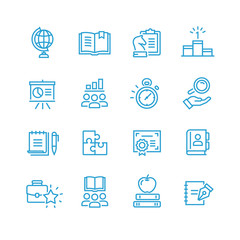 vector icons of school subjects