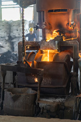 Casting, melting, molding and foundry. The most widely used non reusable mold method is sand casting a process in which specially treated sand is rammed around the pattern and placed in a support.