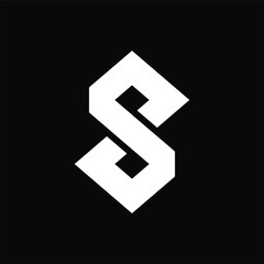 Initial letter S, DP or PD logo template with infinity illustration in flat design monogram symbol