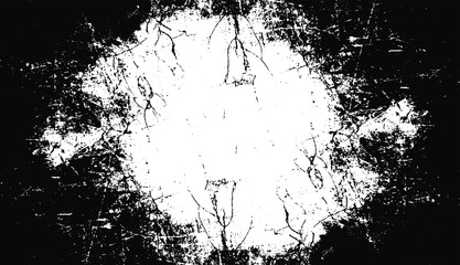 Scratched Frame. Grunge Urban Background Texture Vector. Dust Overlay. Distressed Grainy Grungy Framing Effect. Distressed Backdrop Vector Illustration. EPS 10.