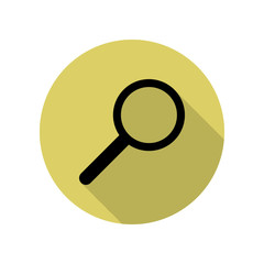 magnifier long shadow icon. Simple glyph, flat vector of web icons for ui and ux, website or mobile application