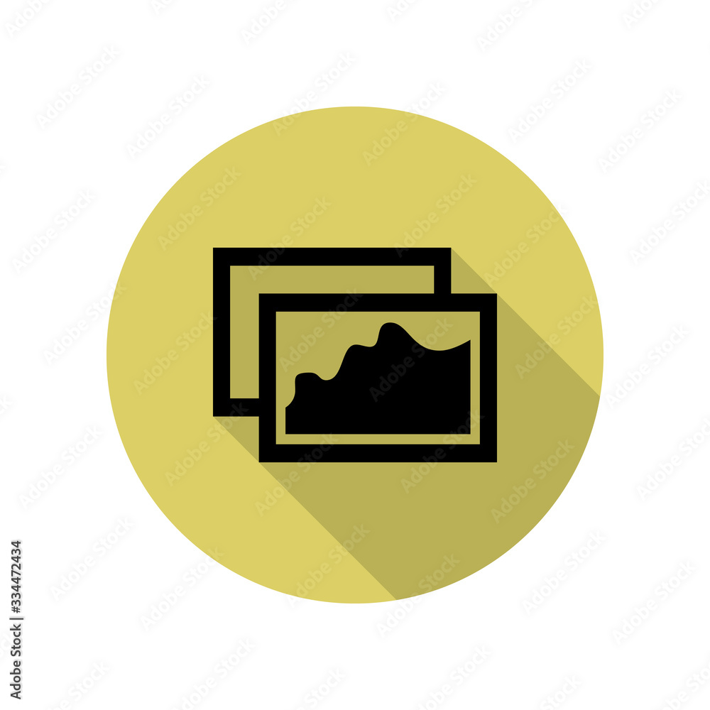Aufkleber paintings long shadow icon. simple glyph, flat vector of web icons for ui and ux, website or mobile 