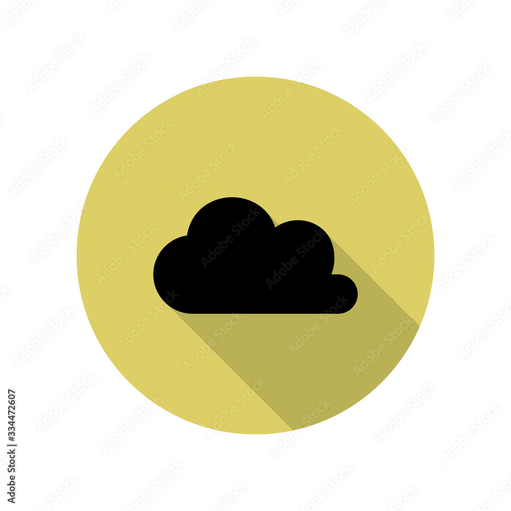 Poster cloud long shadow icon. simple glyph, flat vector of web icons for ui and ux, website or mobile appl