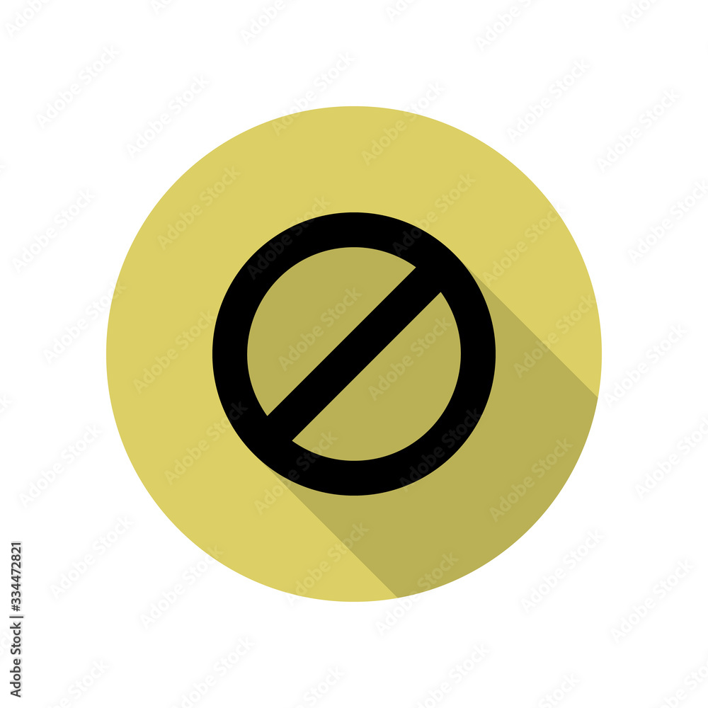 Poster prohibition long shadow icon. simple glyph, flat vector of web icons for ui and ux, website or mobil