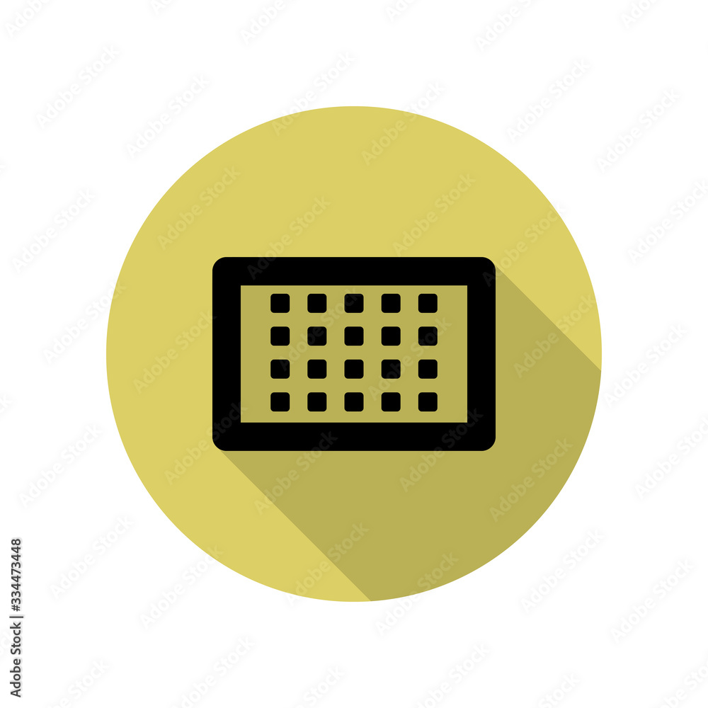Poster the calendar long shadow icon. simple glyph, flat vector of web icons for ui and ux, website or mobi