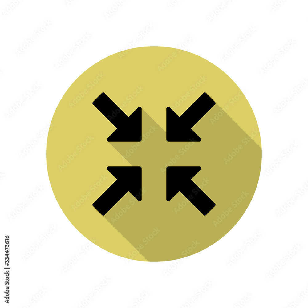 Poster meeting arrows long shadow icon. simple glyph, flat vector of web icons for ui and ux, website or mo