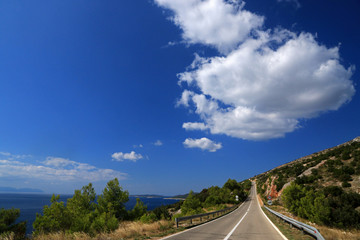 Fototapeta premium Road in interior of Hvar island, Croatia