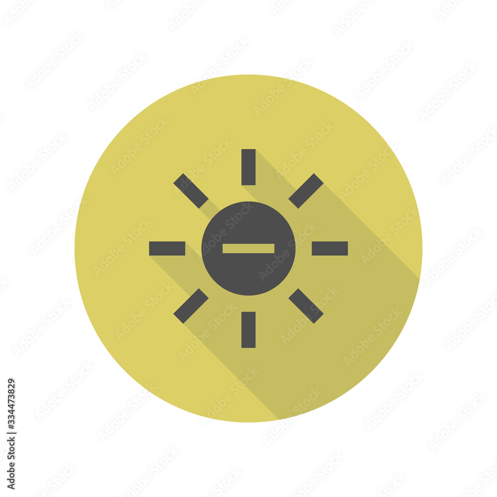 Aufkleber the lights of a sun long shadow icon. simple glyph, flat vector of web icons for ui and ux, website 
