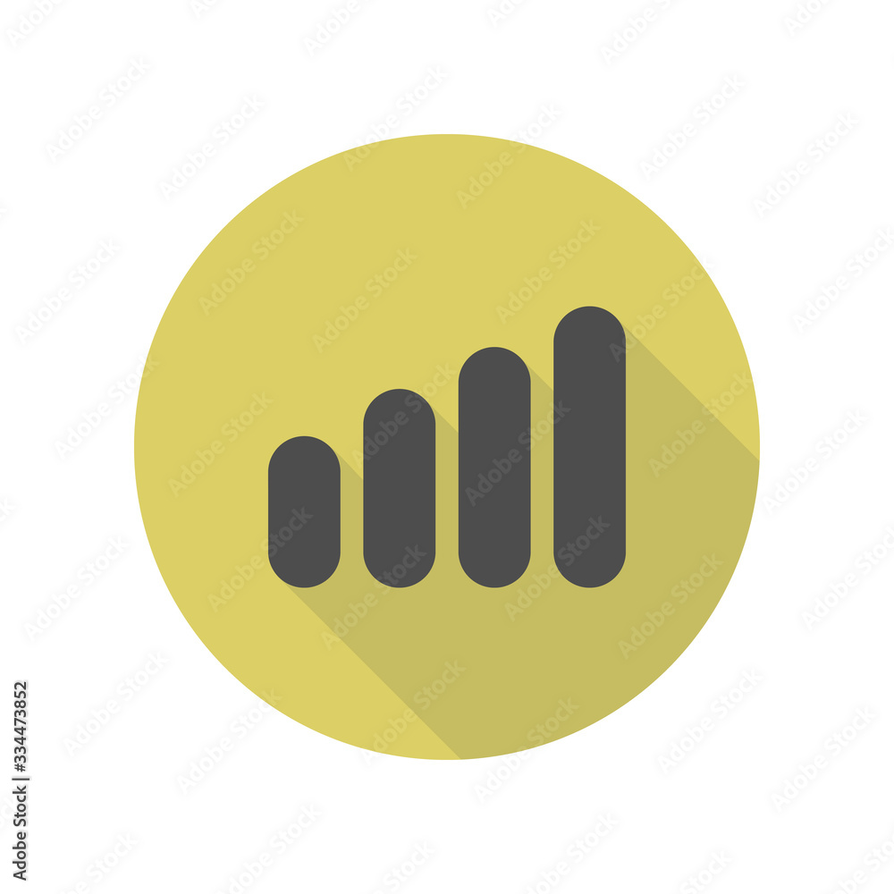 Poster weak signal scale long shadow icon. simple glyph, flat vector of web icons for ui and ux, website or