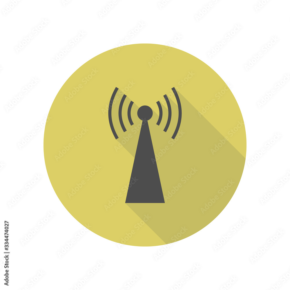 Poster antenna long shadow icon. simple glyph, flat vector of web icons for ui and ux, website or mobile ap
