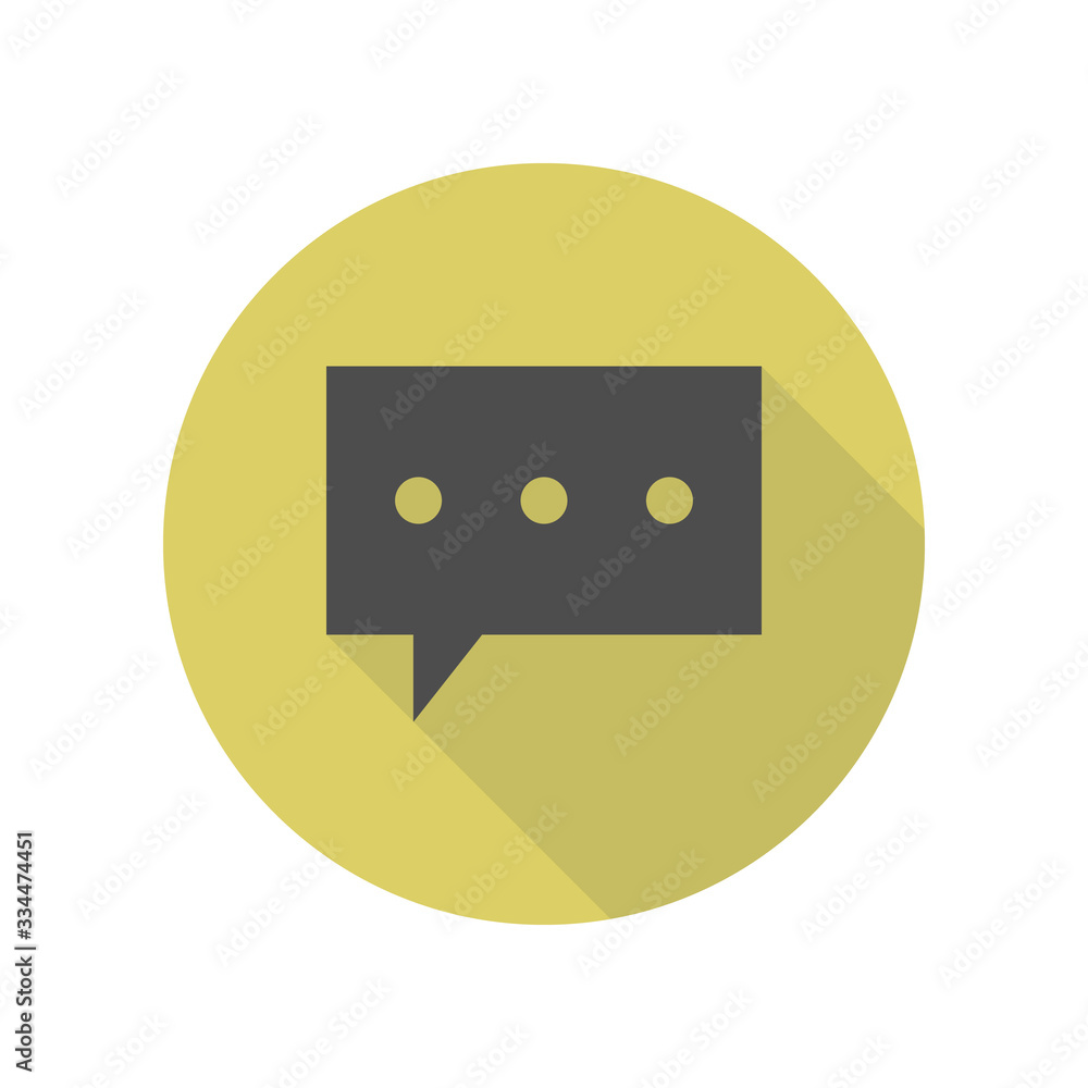 Poster communication bubble long shadow icon. simple glyph, flat vector of web icons for ui and ux, website