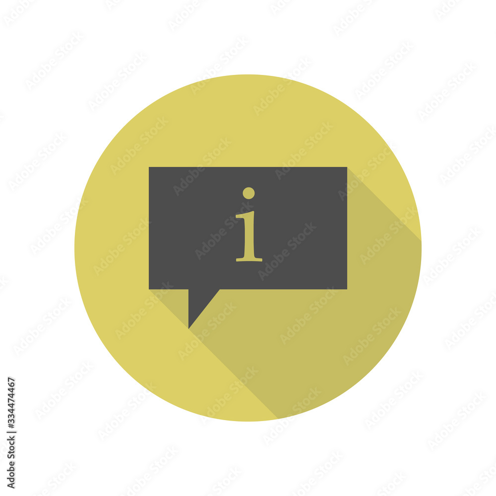 Poster communication bubble long shadow icon. simple glyph, flat vector of web icons for ui and ux, website