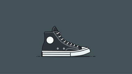 hi classic sneakers flat design vector illustration