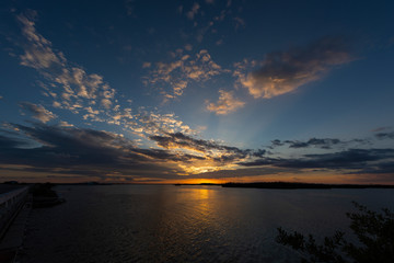 Sunset in Cayo Santa Maria, Cuba, a paradise on the island of Cuba