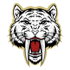 tiger white head vector logo mascot design