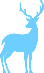 blue deer silhouette shadow elk vector drawing 