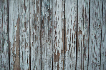 Bright wooden fence of separate wooden bars