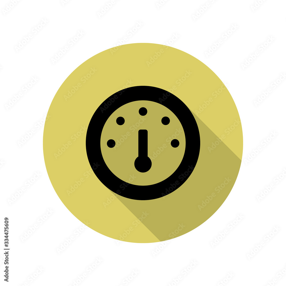 Poster fuel gauge long shadow icon. simple glyph, flat vector of web icons for ui and ux, website or mobile