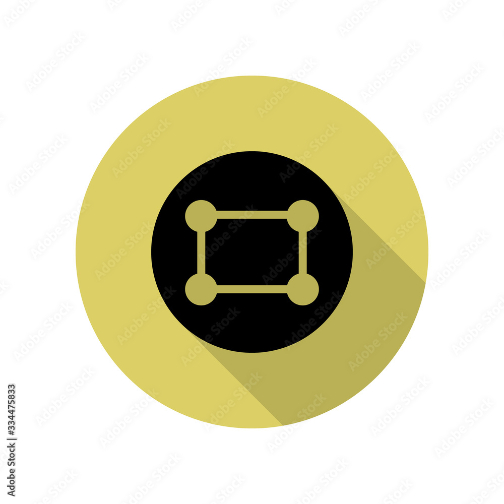 Poster square with dots long shadow icon. simple glyph, flat vector of web icons for ui and ux, website or 