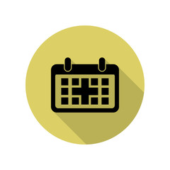 the calendar long shadow icon. Simple glyph, flat vector of web icons for ui and ux, website or mobile application