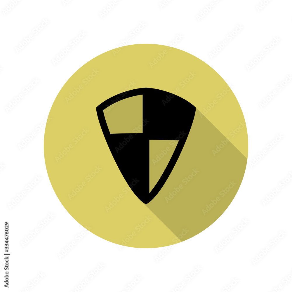 Poster shield long shadow icon. simple glyph, flat vector of web icons for ui and ux, website or mobile app