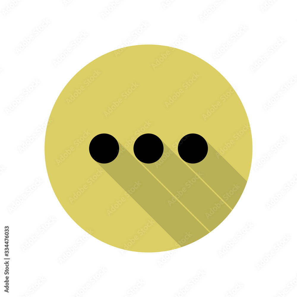 Poster three dots long shadow icon. simple glyph, flat vector of web icons for ui and ux, website or mobile