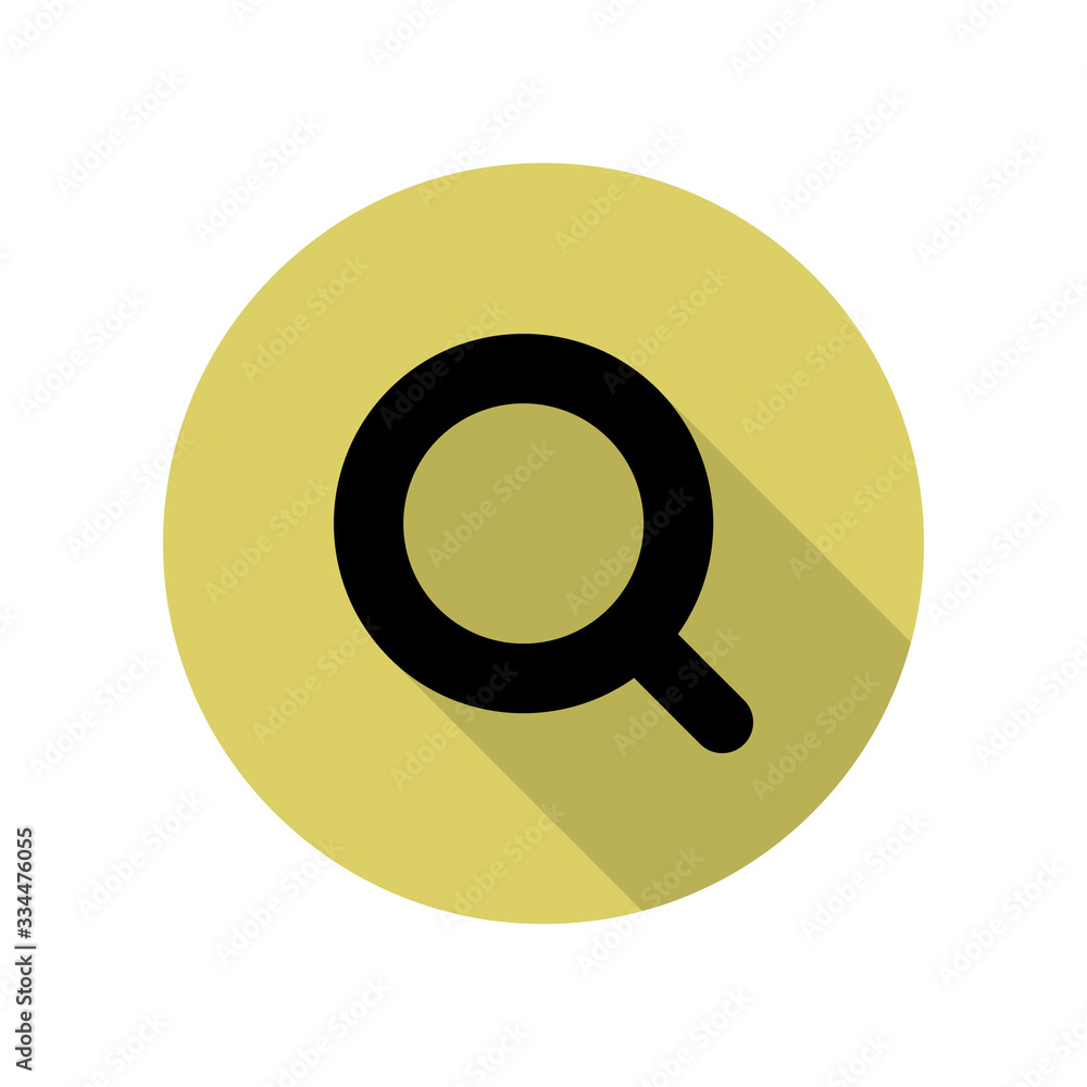 Poster magnifier long shadow icon. simple glyph, flat vector of web icons for ui and ux, website or mobile 